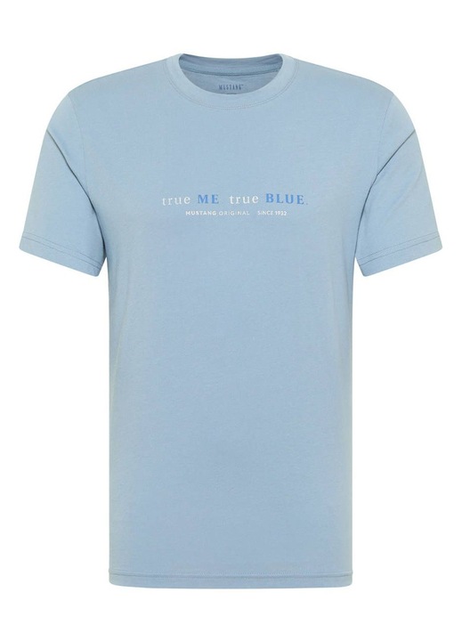 Férfi póló Mustang 1013562 5124, kerek nyakú, kék, pamut, 2XL INTL