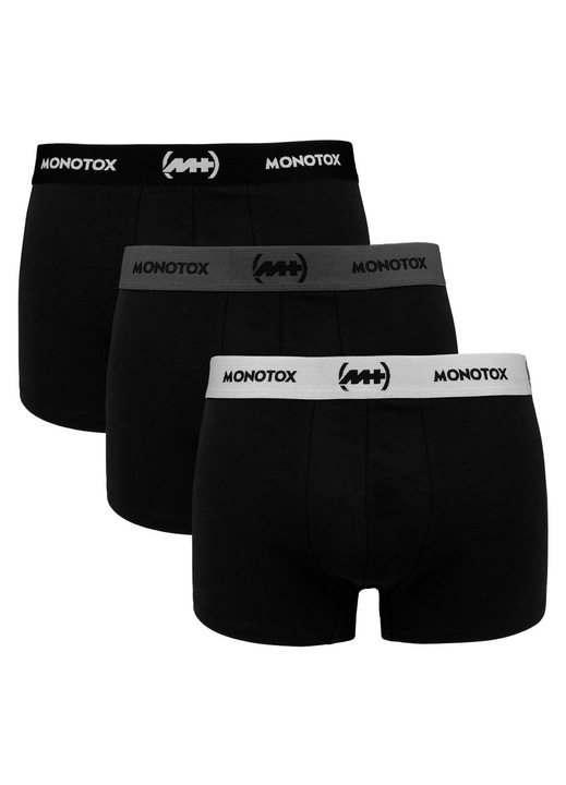 Мъжки боксерки Monotox, комплект от 3 броя, черни, дишаща материя, удобни, M INTL