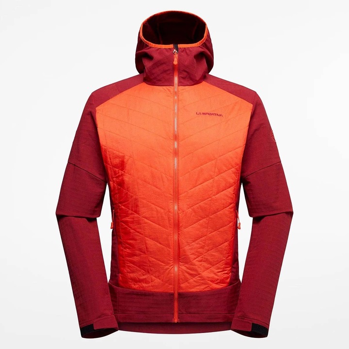Хибриден суичър, La Sportiva, Kap Hybrid Hoody, червено-оранжев, технически материал