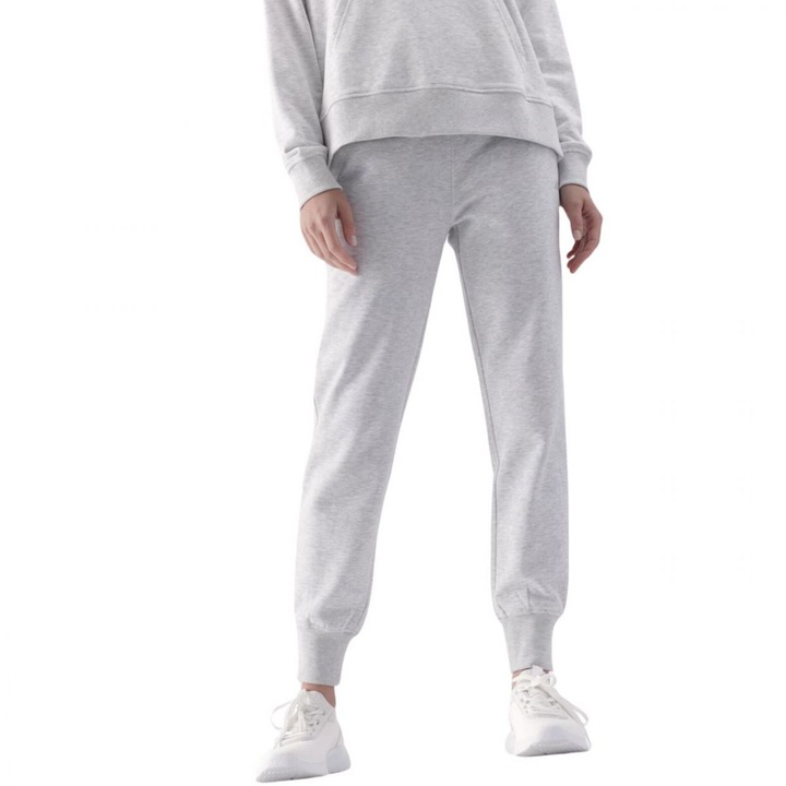 Női sportnadrág 4F, szürke, pamut, regular szabás, bolyhos belső, L INTL