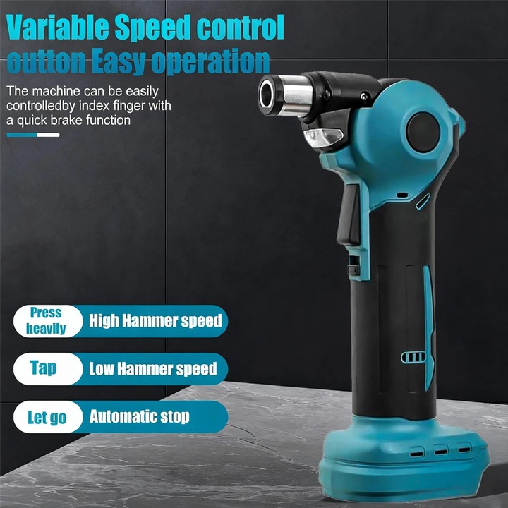 Bormasina rotopercutoare pe acumulator, ciocan rotopercutor electric, unghi reglabil, multifunctionala, 1, 18 kg, pentru constructii, fara acumulator