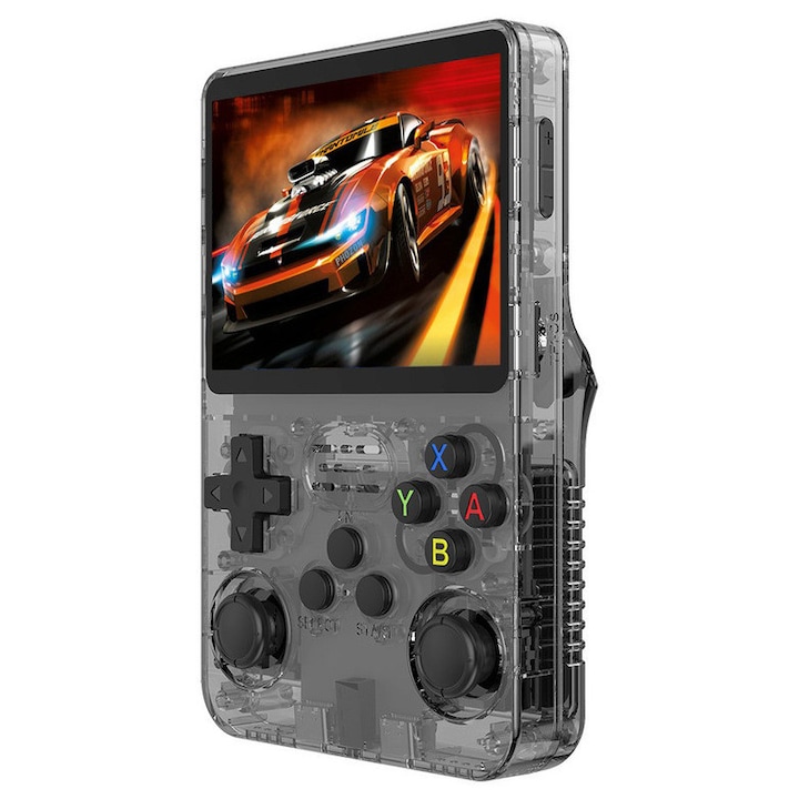 Преносима конзола за игри R36S, 3.5-инчов IPS екран, 640×480, 64GB, над 15 000 ретро игри включени, Черна