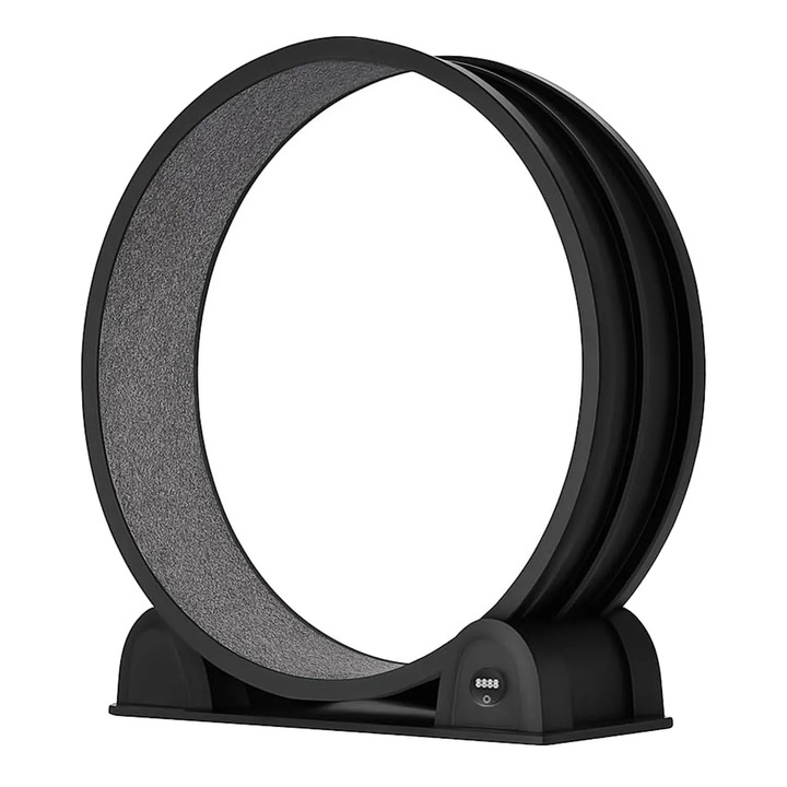 Roata de exercitii pentru pisici, neagra, monitorizare activitate in timp real