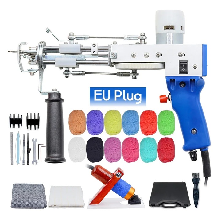 Tufting pisztoly szőnyegekhez, 2 az 1-ben, kék, 5.5kg