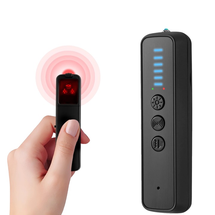 Detector de camere ascunse, detectie semnal RF, scanare multidirectionala, portabil