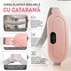 Centura Electrica Incalzire EQZER®, Centura Menstruala Reincarcabila, Masaj Abdominal cu 3 Trepte Incalzire 50–60°C, 4 Moduri Vibratii, Afisaj LED, Acumulator 1500 mAh, Incarcare USB Type-C, Terapie Crampe Menstruale, Dureri Abdominale si Lombare, Roz
