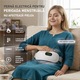 Centura Electrica Incalzire EQZER®, Centura Menstruala Reincarcabila, Masaj Abdominal cu 3 Trepte Incalzire 50–60°C, 4 Moduri Vibratii, Afisaj LED, Acumulator 1500 mAh, Incarcare USB Type-C, Terapie Crampe Menstruale, Dureri Abdominale si Lombare, Alb