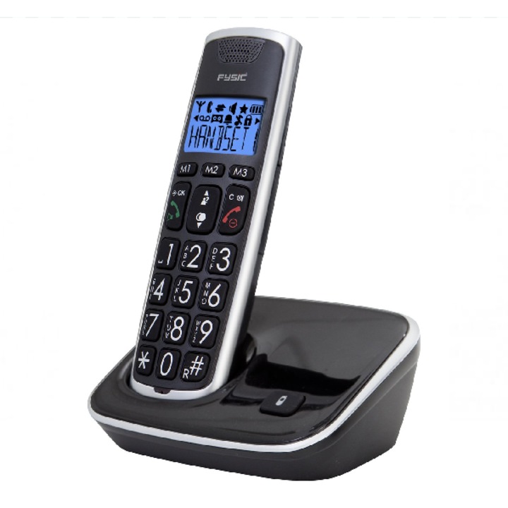 Telefon DECT, Alecto FX6000, butoane mari, design ergonomic, culoare neagră