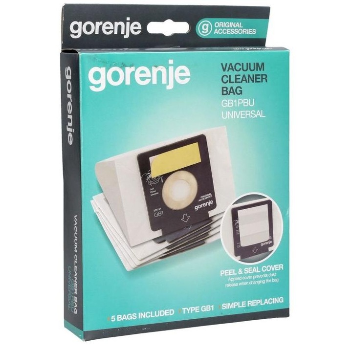 Set 5 saci aspirator Hisense, compatibili Gorenje, hartie, multicolor
