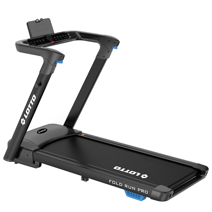 Banda de alergat electrica Lotto Fold Run Pro, 100% pliabila, inclinare automata, bluetooth, Fitshow/Kinomap/Zwift, viteza maxima 18 km/h motor 4CP, greutate maxima suportata 150kg, suprafata alergare 130x48 cm