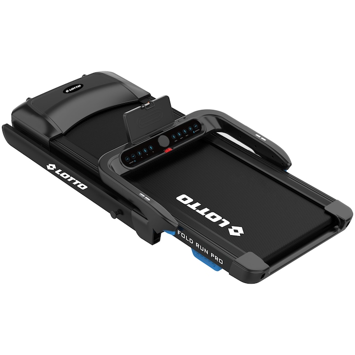 Banda de alergat electrica Lotto Fold Run Pro, 100% pliabila, inclinare automata, bluetooth, Fitshow/Kinomap/Zwift, viteza maxima 18 km/h motor 4CP, greutate maxima suportata 150kg, suprafata alergare 130x48 cm
