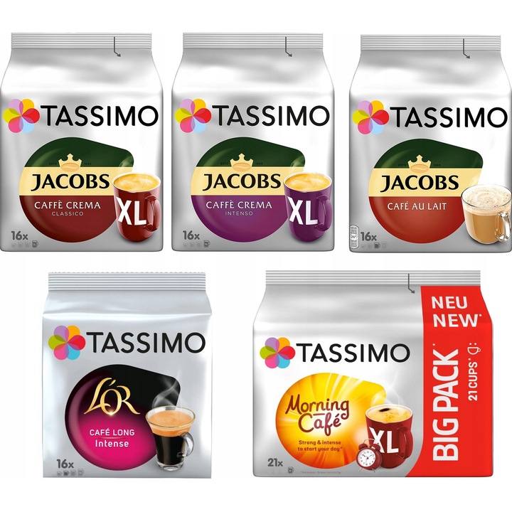 Set capsule TASSIMO Jacobs CREMA XL 85 buc