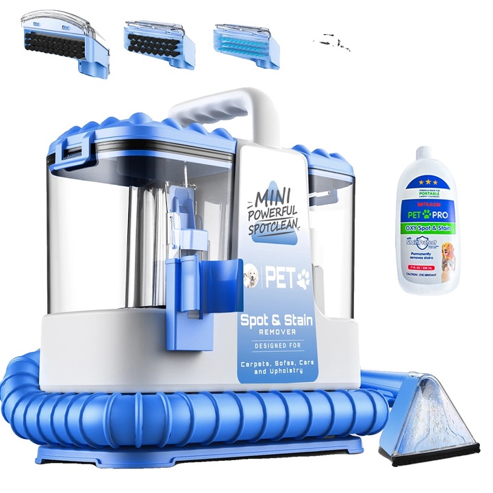 Aspirator pentru covoare, 600W, 5 unelte de curatare, albastru