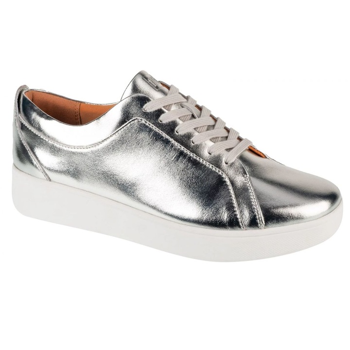Női Fitflop Rally tornacipő, valódi bőr, gumi talp, ezüst, 38 EU
