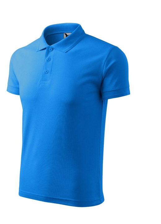 Póló, MALFINI, pique, kék, férfi