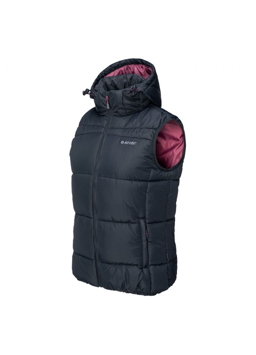 Дамска жилетка Hi-Tec, черна, със сваляща се качулка, 100% полиестерен материал, XL INTL