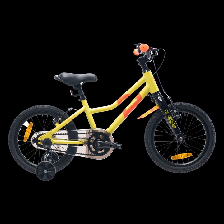 Детски велосипед Radvik 16", алуминий, V-образни спирачки, 9,1 кг, жълт