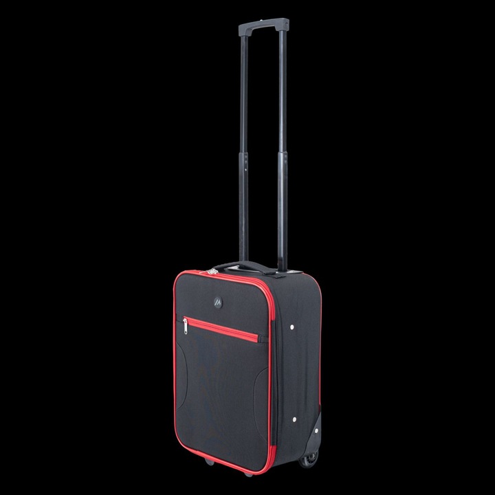 Troler Martes, 20l, 2kg, 47x32,5x20cm, cu maner telescopic, cu buzunar exterior, negru/rosu