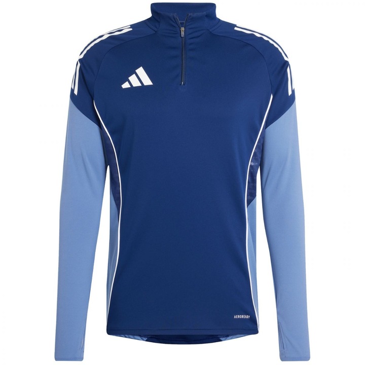 Bluza sport adidas Tiro 25, bleumarin, poliester, guler ridicat, fermoar ½, pentru antrenament barbati, M INTL
