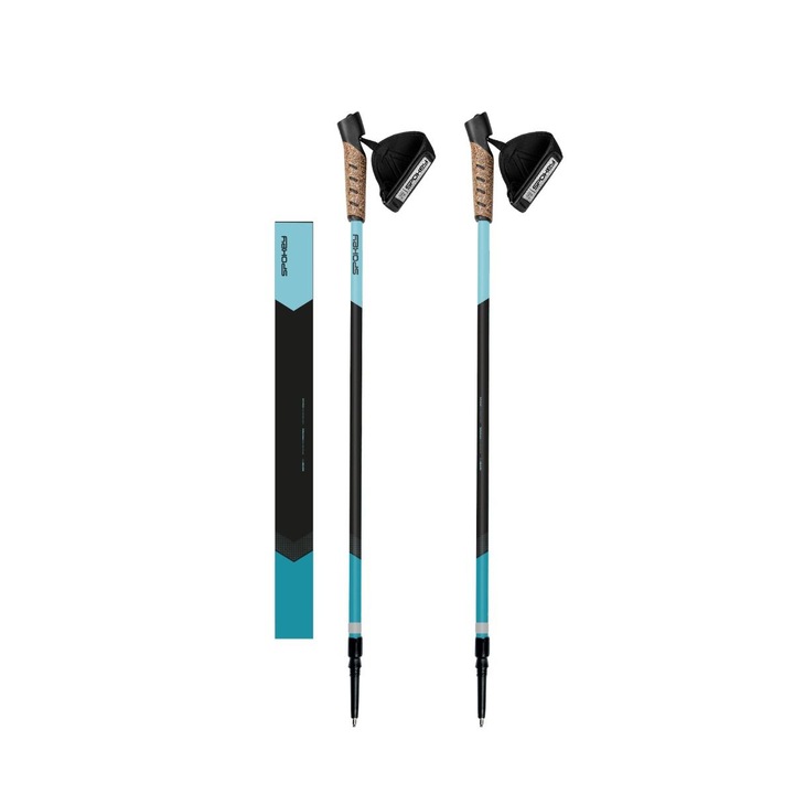 Bete trekking Spokey Peak, telescopice, 105-135cm, aluminiu, cu sistem antishock, set 2 bucati