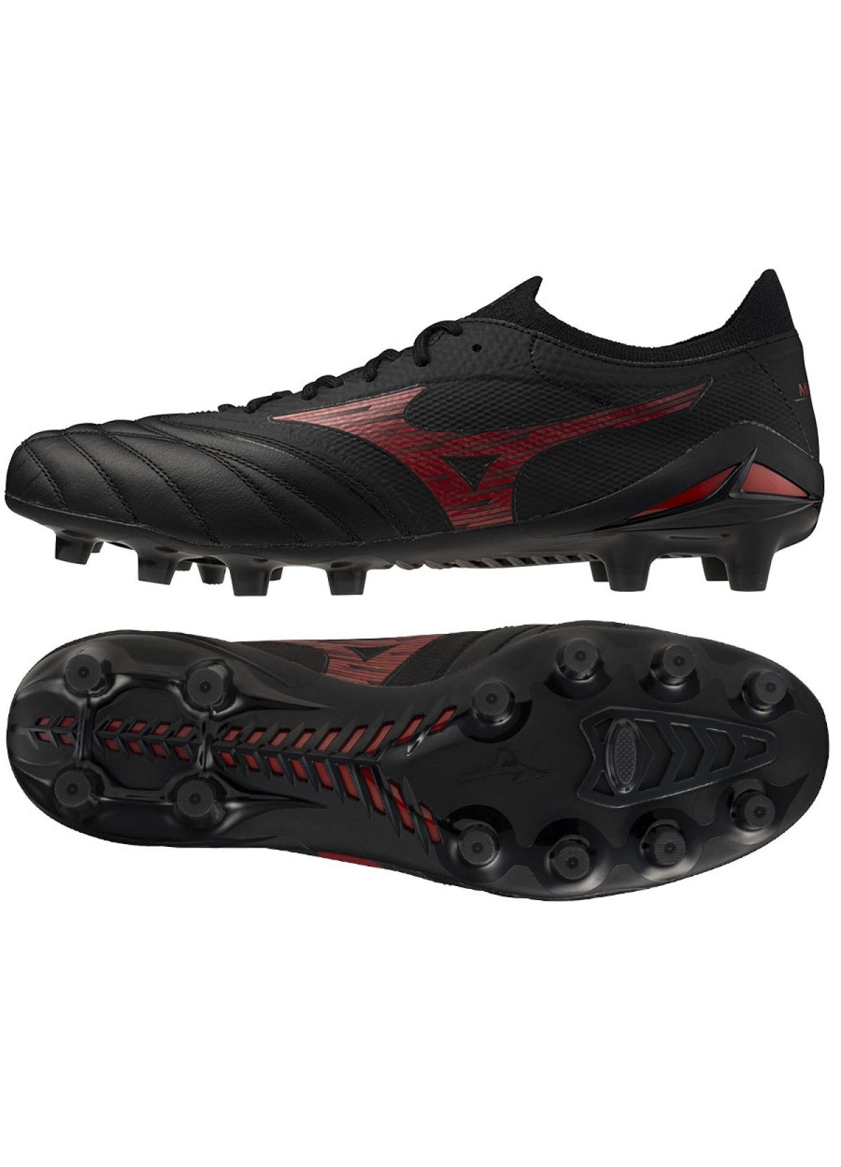 Pantofi sport barbati Morelia Neo, Mizuno, plasa, negru/rosu, 42