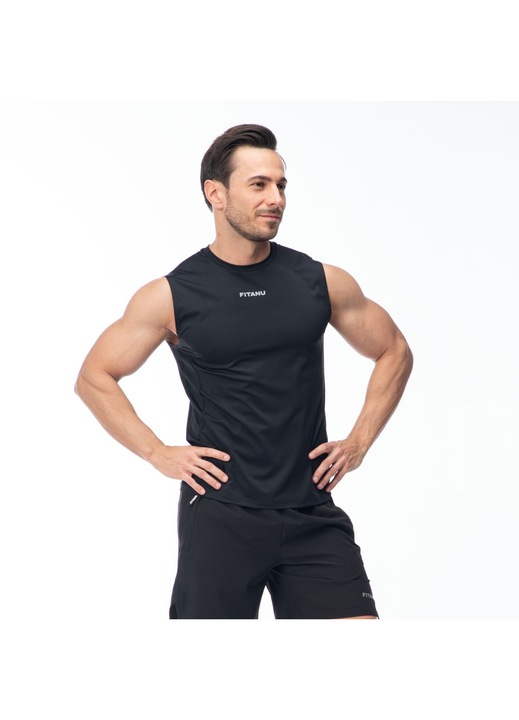 Мъжки бански, Fitanu, бързосъхнещи, найлон/еластан, черен, Черен, L