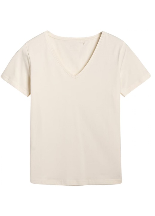 Női póló 4F F1990, slim fit, bézs, pamut-elasztán