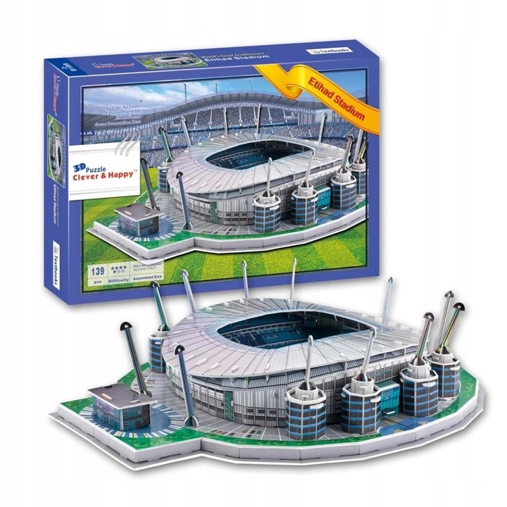 3D Puzzle stadion Estadio Do Pacaembu, 98 elem, ragasztó nélkül, többszínű