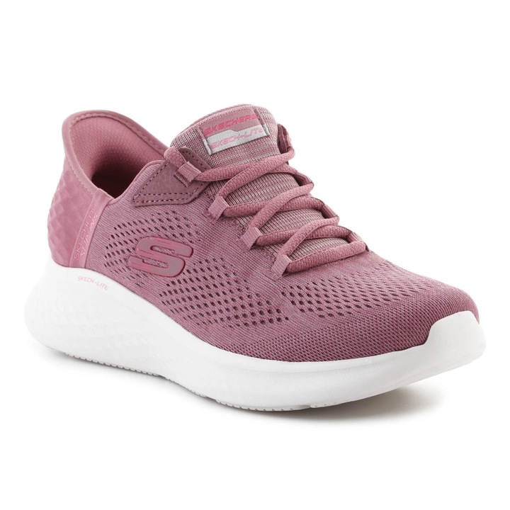 Női Skechers Slip-Ins Skech-Lite Pro tornacipő, sötétlila, kényelmes, fűző nélküli, légáteresztő anyag, 37.5 EU