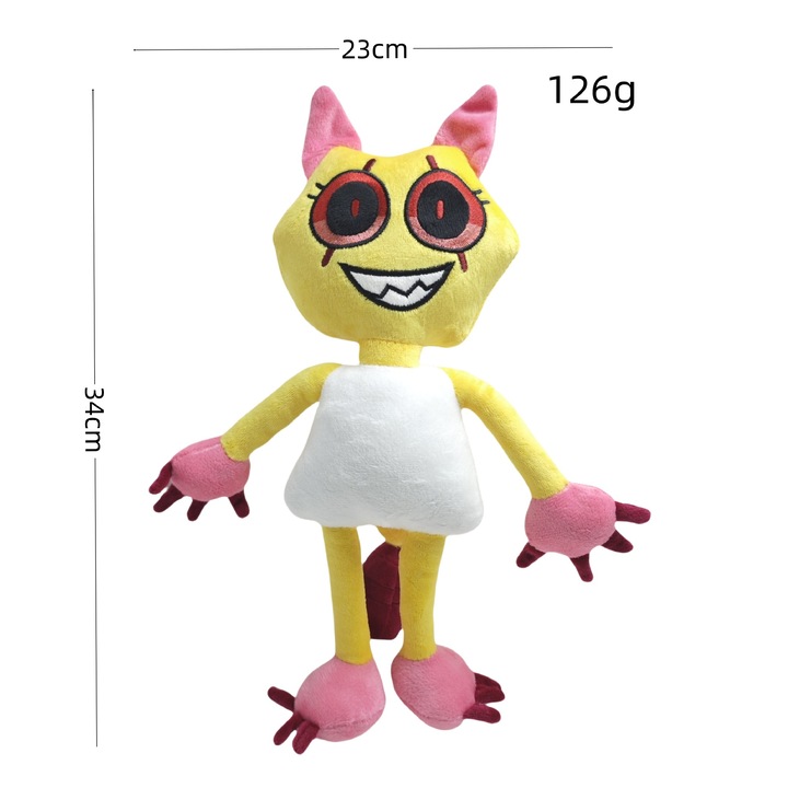 Jucarii de plus, Dandy World, set de papusi si decoratiuni pentru pat, culori vesele, 30x45cm