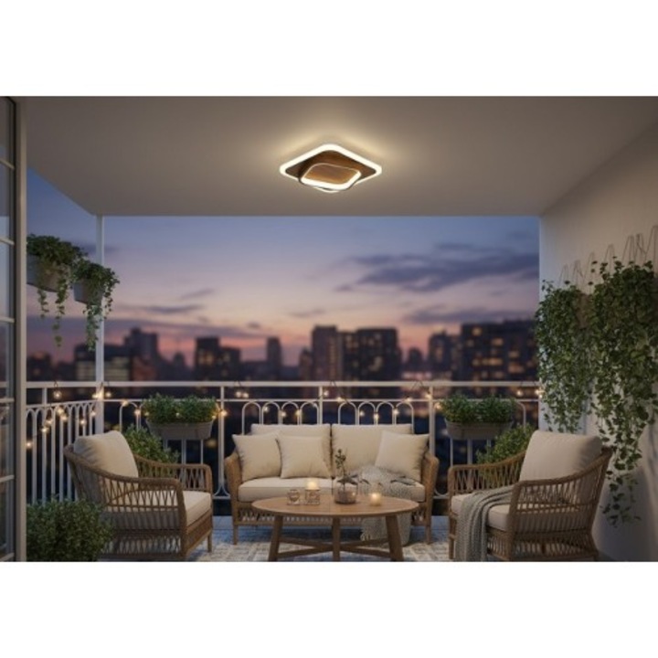 Aplica LED 48W Led Zone LZ135-200, Alb Cald + Alb Natural + Alb Rece, 200x200x50mm