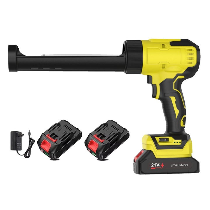 Pistol de silicon electric, 6 viteze ajustabile, cu 2 baterii, LED si display digital