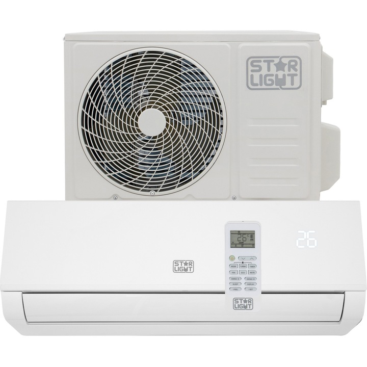 Aparat de aer conditionat Star-Light ACT-12XPWF, AI control, Control WiFi, 12000 BTU, Clasa A++, 3D Air Flow, I Feel, Functie incalzire, Alb