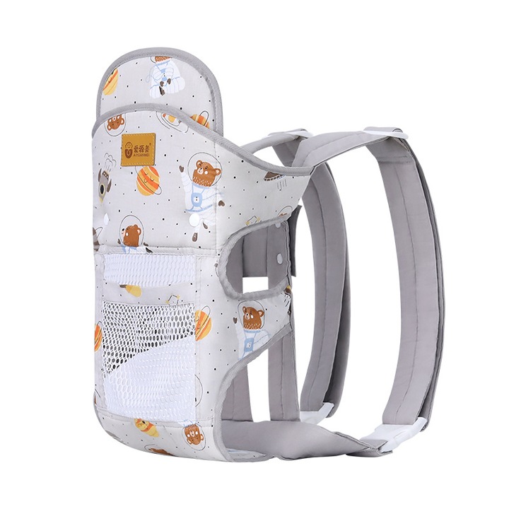 Marsupiu ergonomic 4-in-1, gri, 0-36 luni, confort maini libere