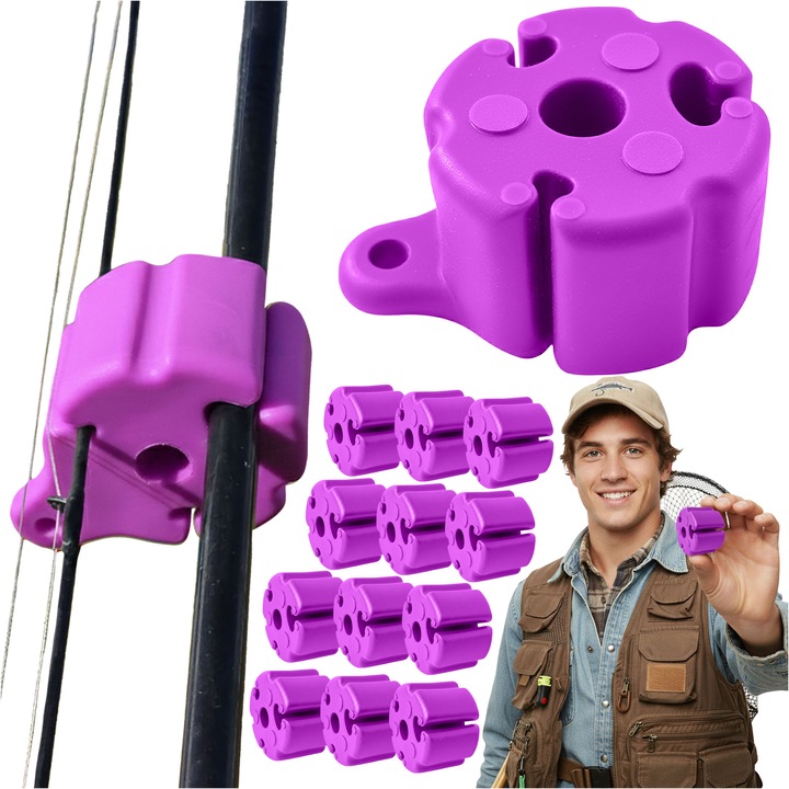 Suport Pentru Undita, Ready, Stabilizare Bila Silicon, Pescuit, Violet, 12 Bucati