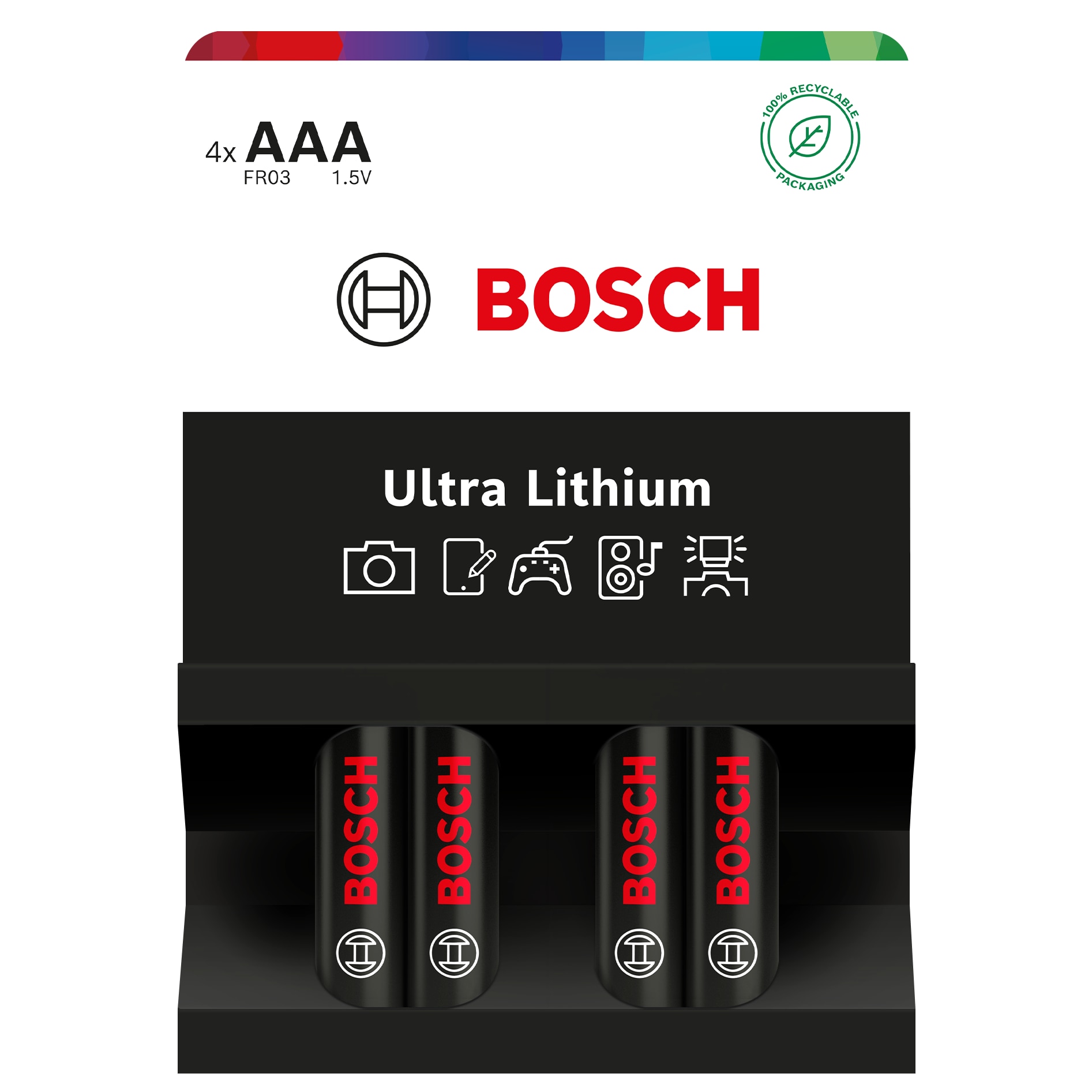 Baterii Bosch Ultra Lithium AAA, FR03, 4 buc