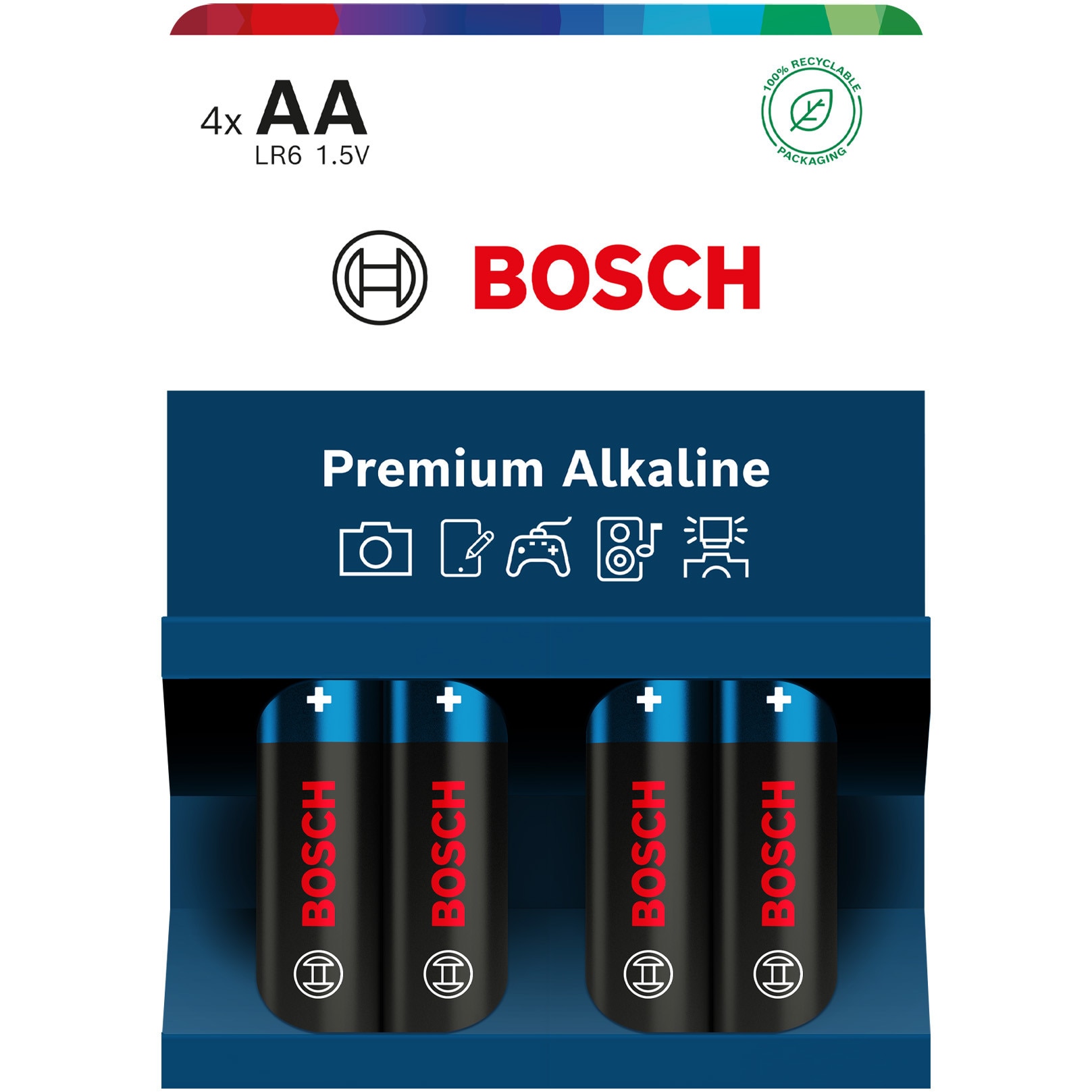 Baterii Bosch Premium Alkaline AA, LR6, 4 buc