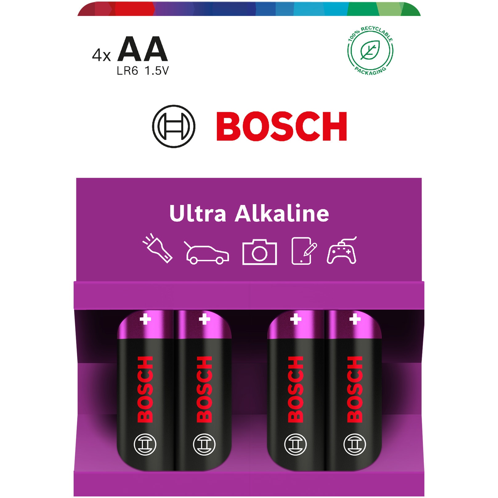 Baterii Bosch Ultra Alkaline AA, LR6, 4 buc