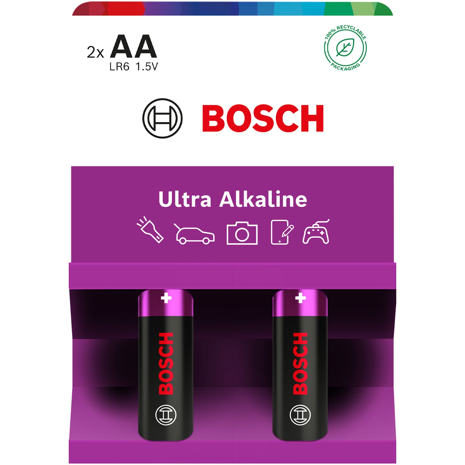 Baterii Bosch Ultra Alkaline AA, LR6, 2 buc
