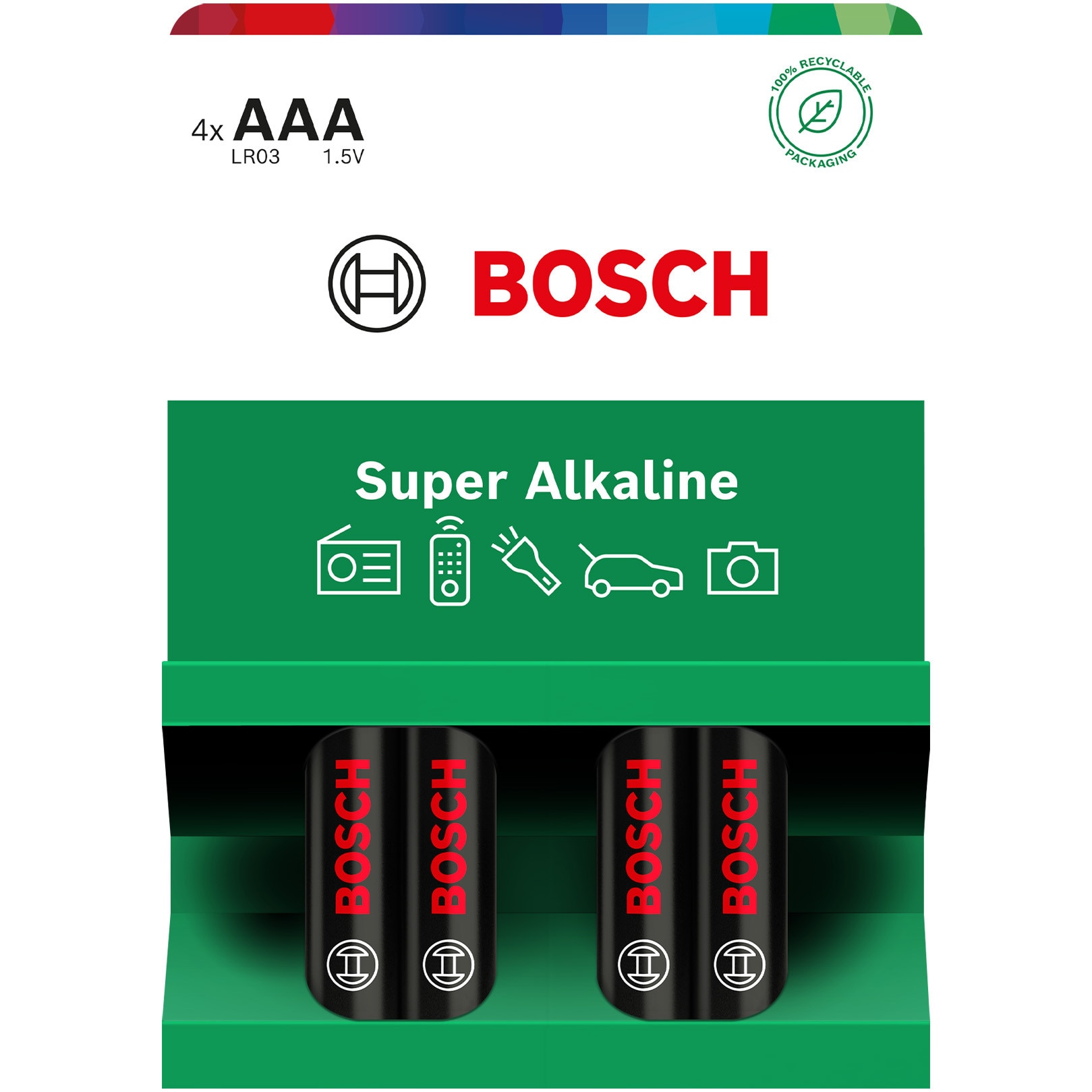 Baterii Bosch Super Alkaline AAA, LR03, 4 buc