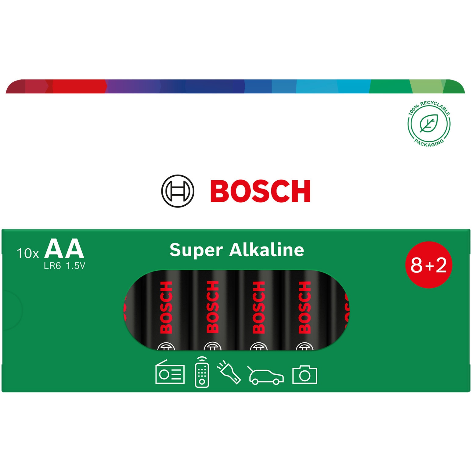 Baterii Bosch Super Alkaline AA, LR6, 10 buc