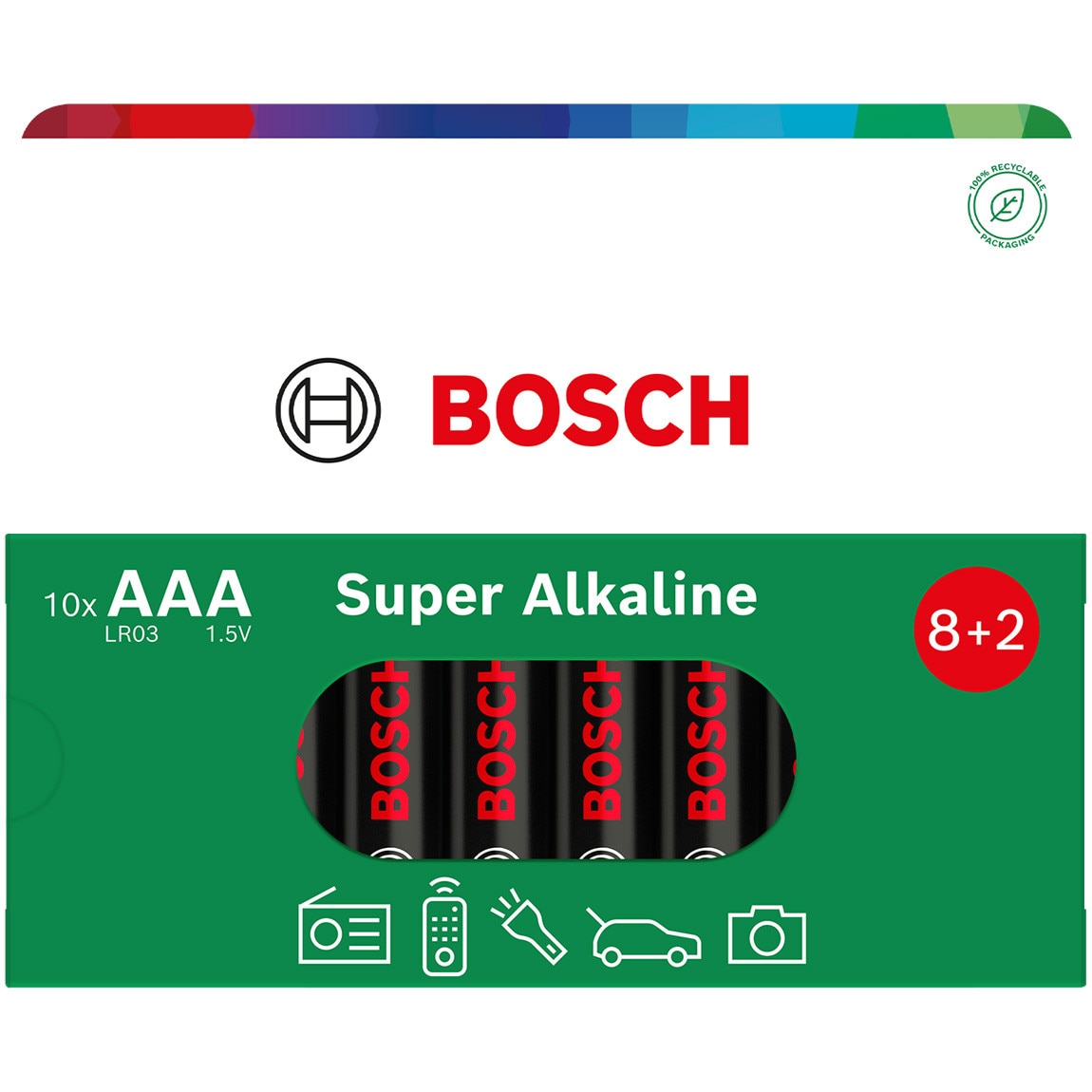 Baterii Bosch Super Alkaline AAA, LR03, 10 buc