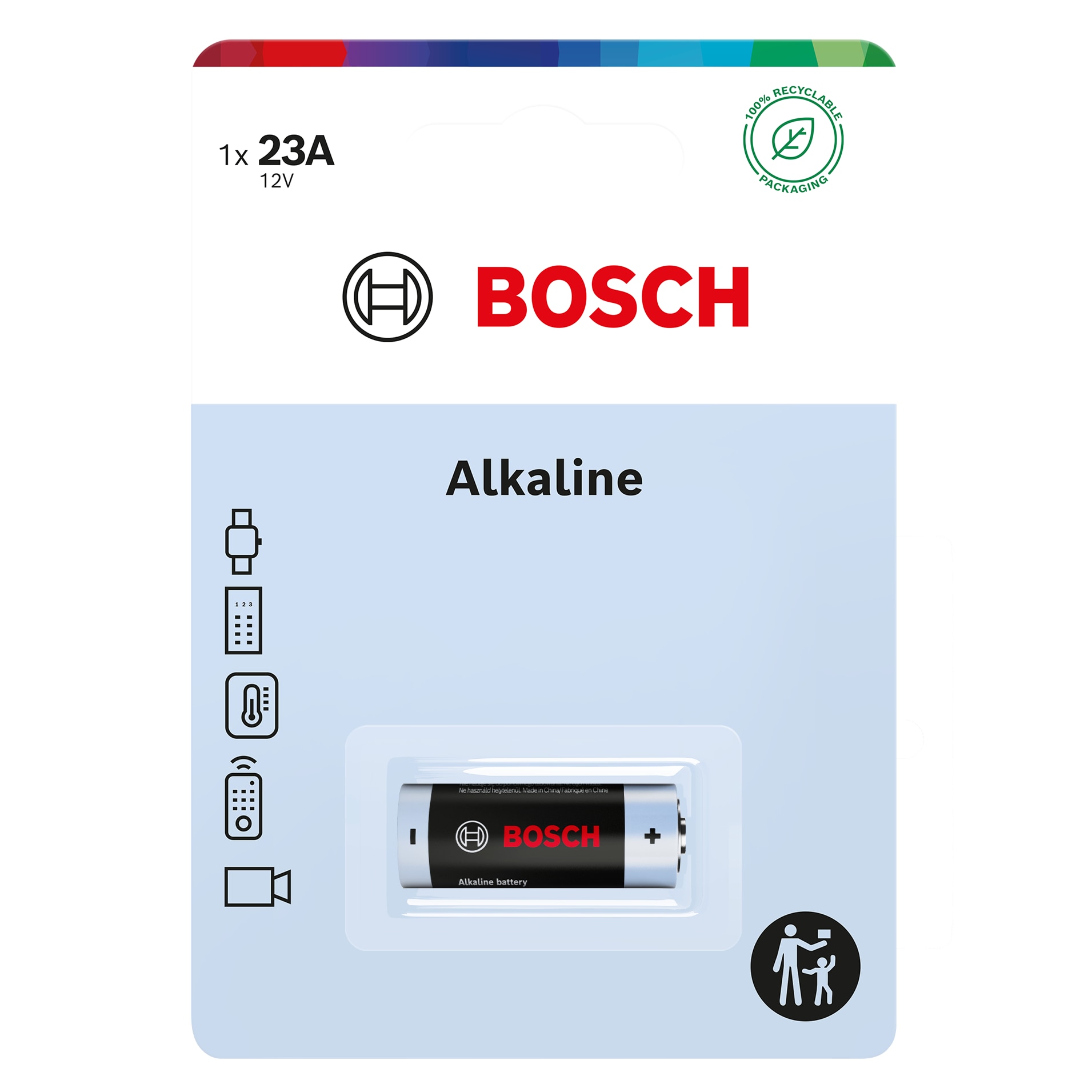 Baterie Bosch Alkaline 23A, 12V, Blister, 1 buc