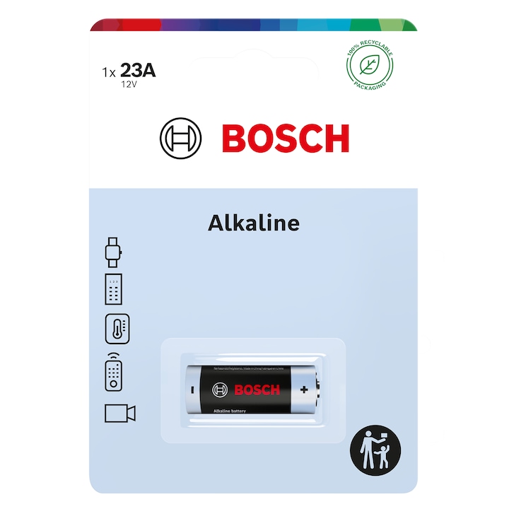 Батерия Bosch Alkaline 23A, 12V, Блистер, 1 брой