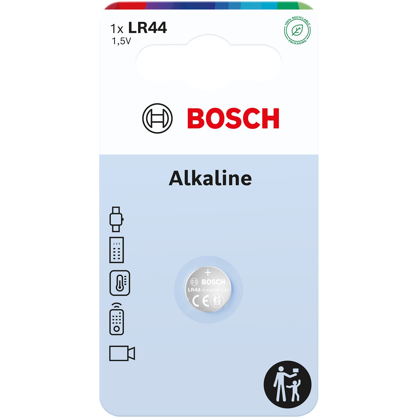 Baterie Bosch Alkaline LR44, Blister, 1 buc