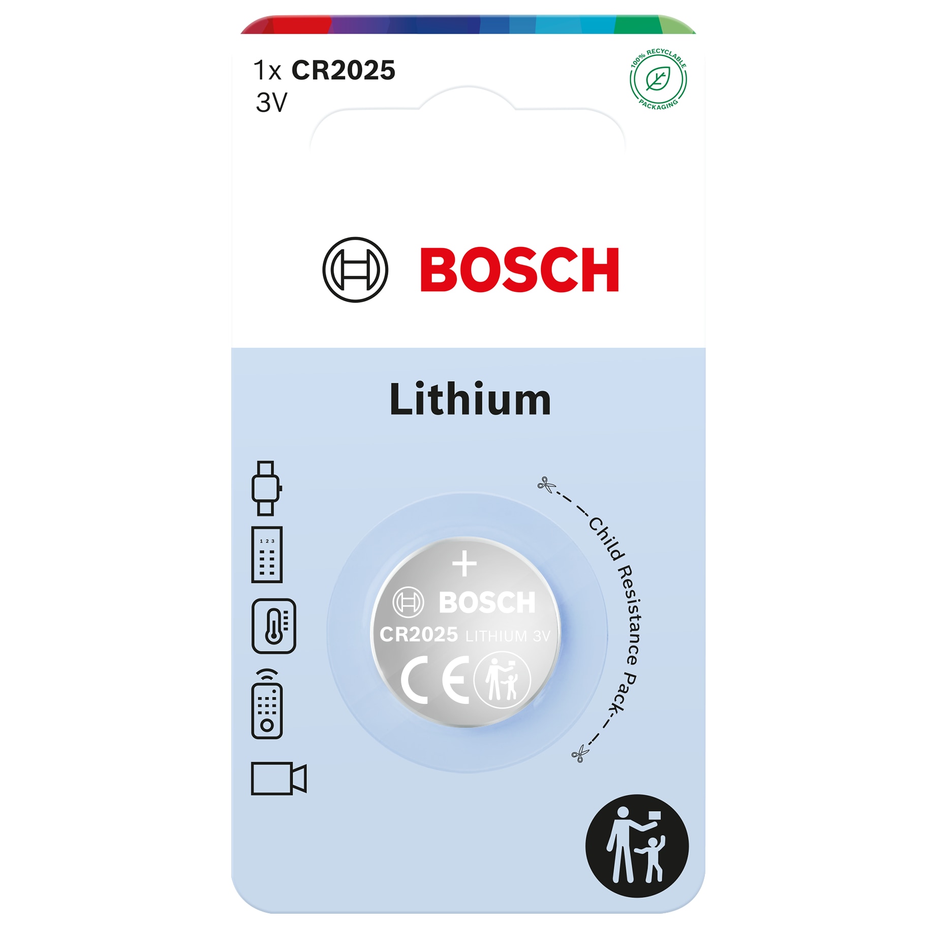 Baterie Bosch Lithium coin CR2025, Blister, 1 buc