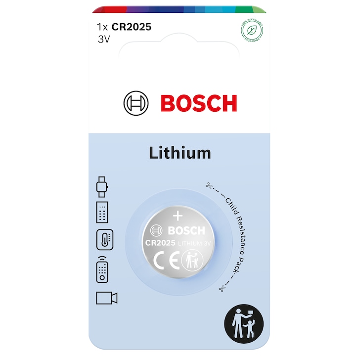 Baterie Bosch Lithium coin CR2025, Blister, 1 buc
