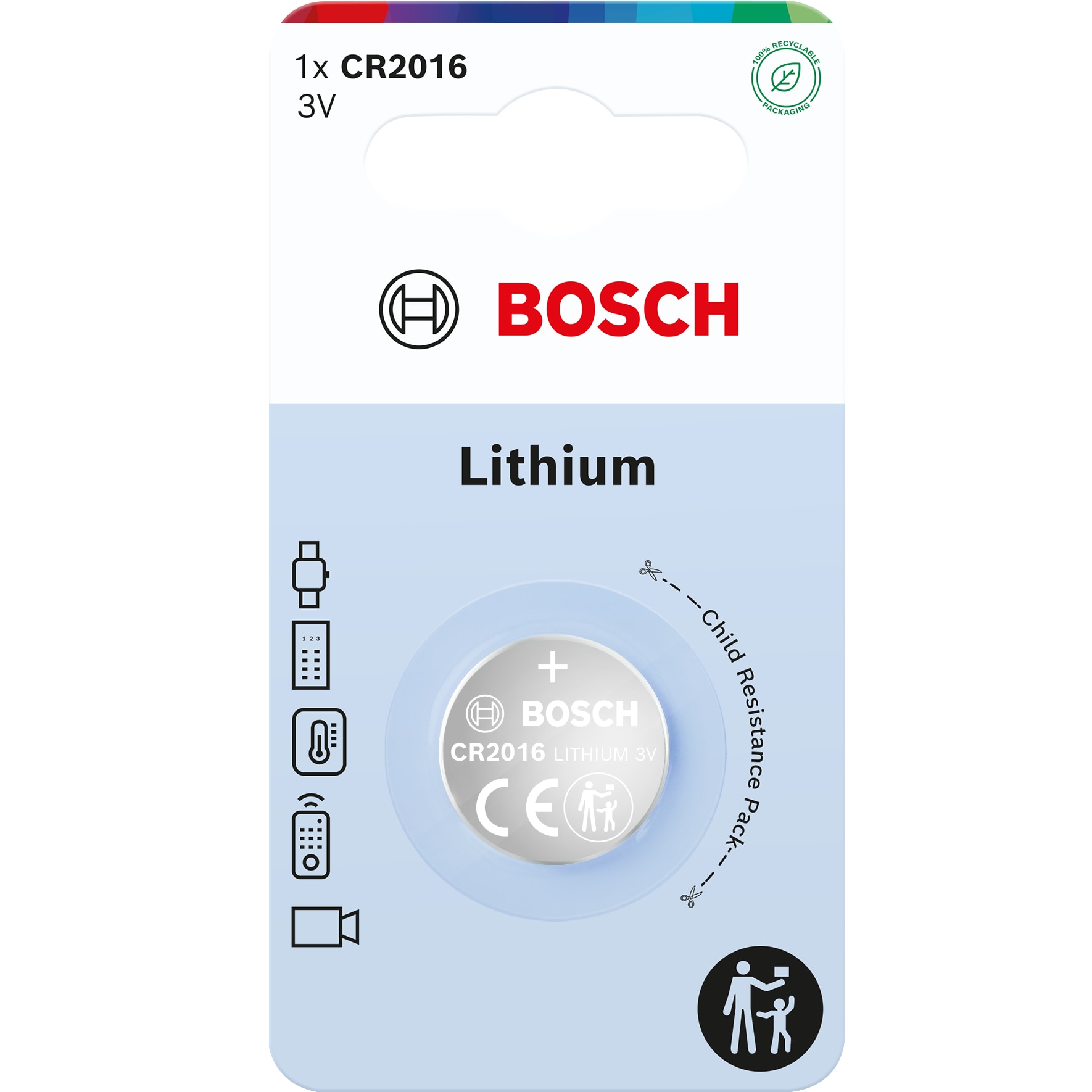 Baterie Bosch Lithium coin CR2016, Blister, 1 buc