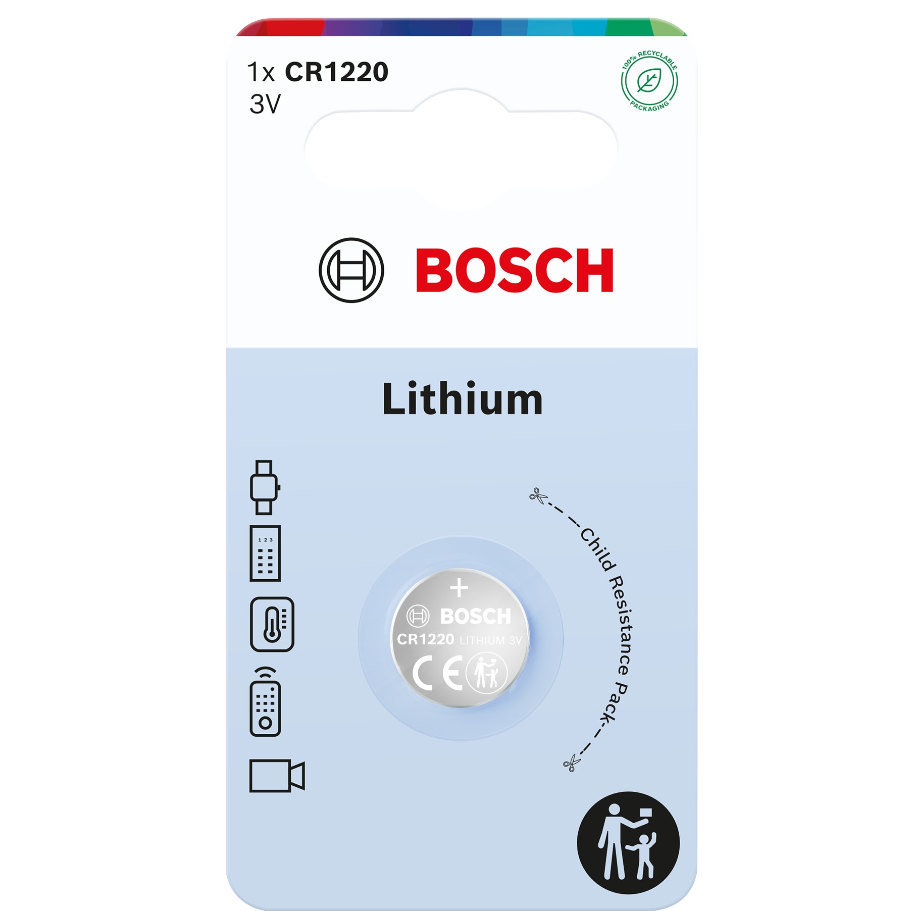 Baterie Bosch Lithium coin CR1220, Blister, 1 buc