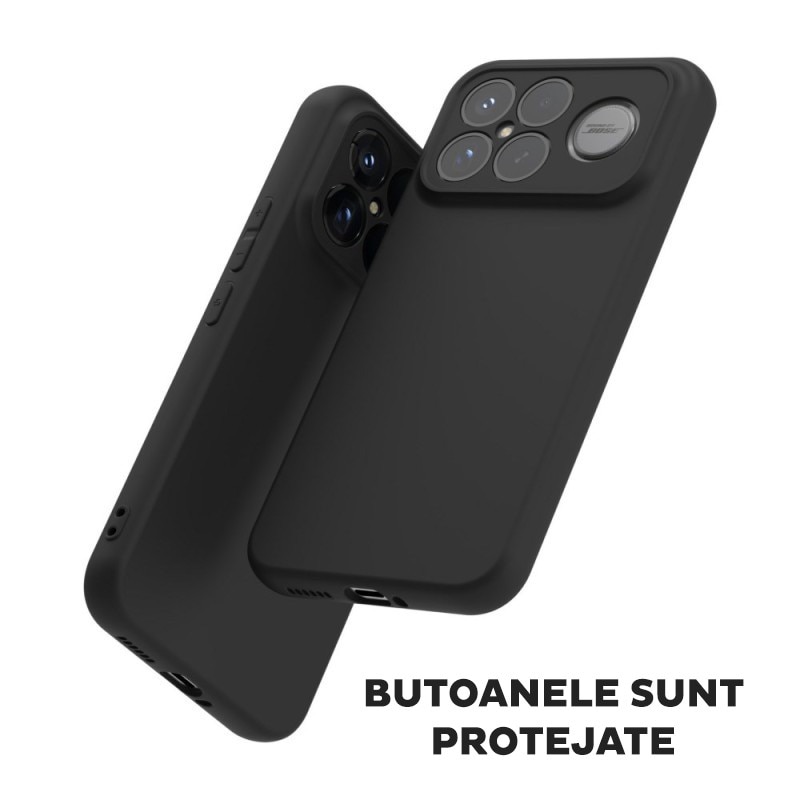 Husa pentru Xiaomi Poco F8 Ultra Daden® Silicon SoftFlex, Ultra Slim, Protectie sporita, Interior de microfibra, Negru